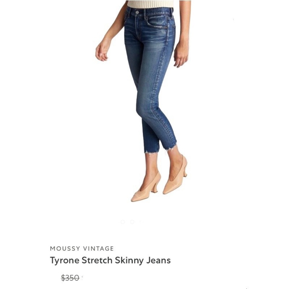 Moussy Vintage Tyrone Stretch Skinny Jeans Size 29 Medium Dark Wash - Picture 2 of 16